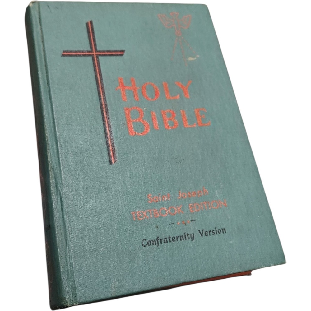 Saint Joseph Textbook Edition Holy Bible Confraternity 1963 Green Hardcover 609